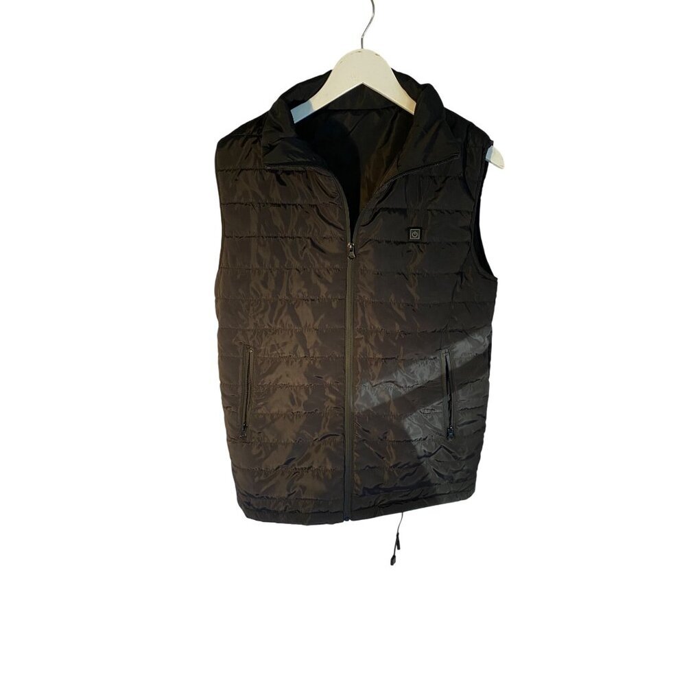 Black Puffer Vest With Zipper Pockets & Collar For unisex don’t heat up size med